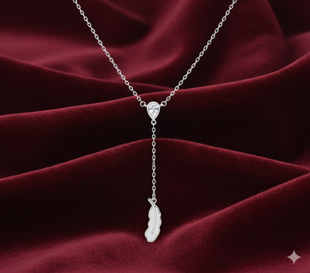 Feather Grace Drop Necklace