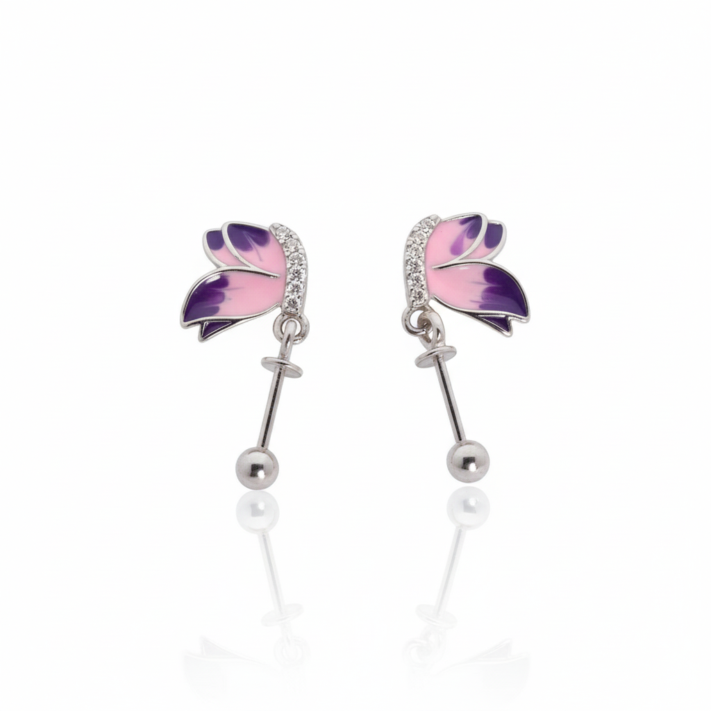 Violet Aurora Butterfly Drop Earrings