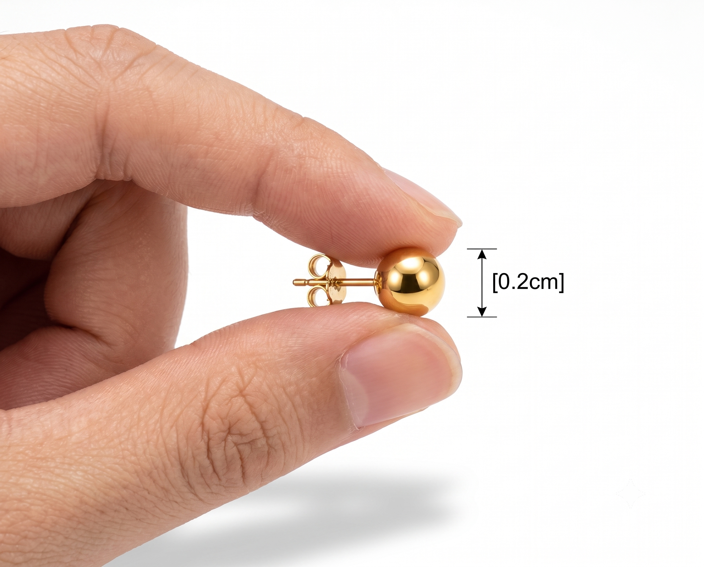 Golden Glow Ball Stud Earrings - 925 Sterling Silver - Lustra