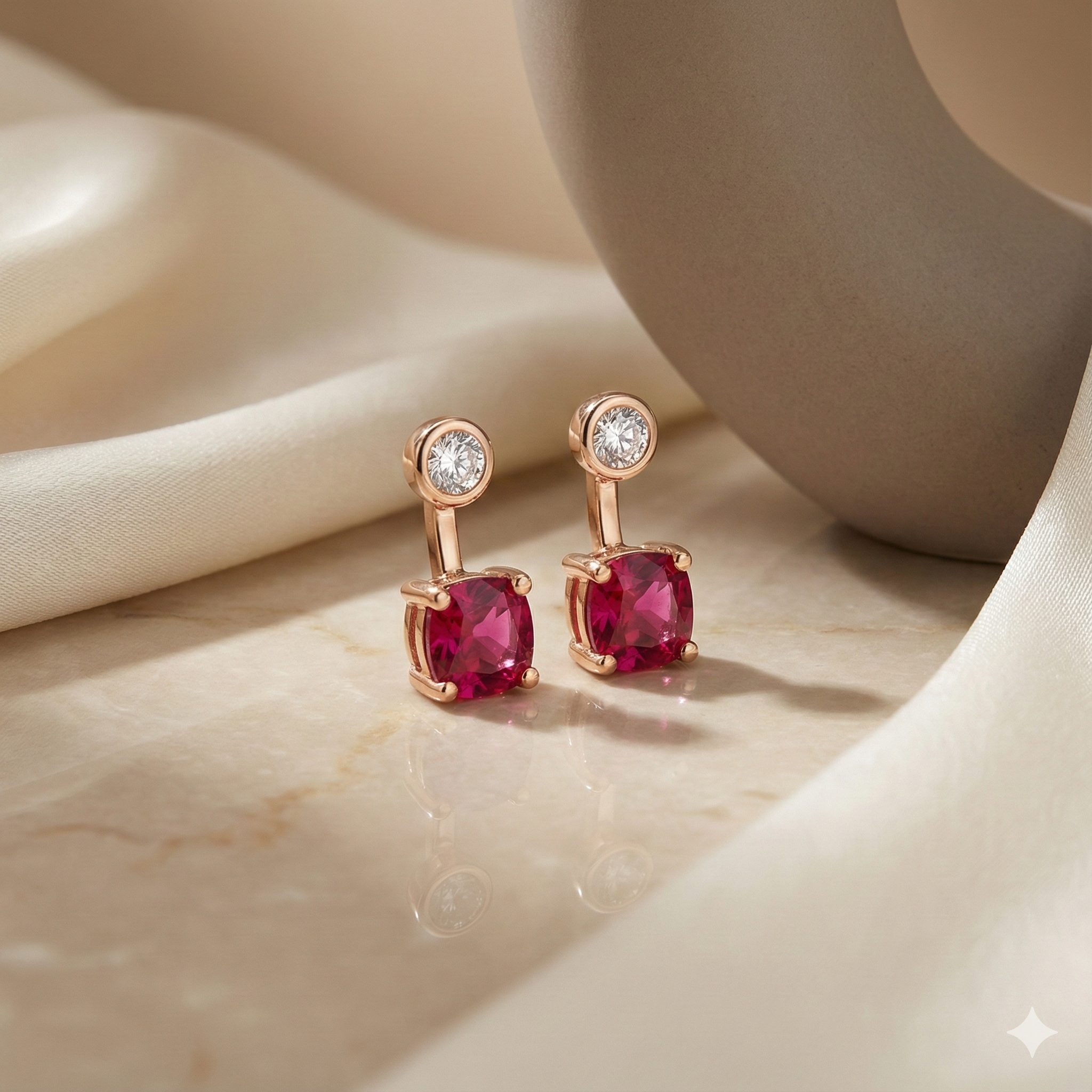 Lustra Ruby Prism Drop Earrings