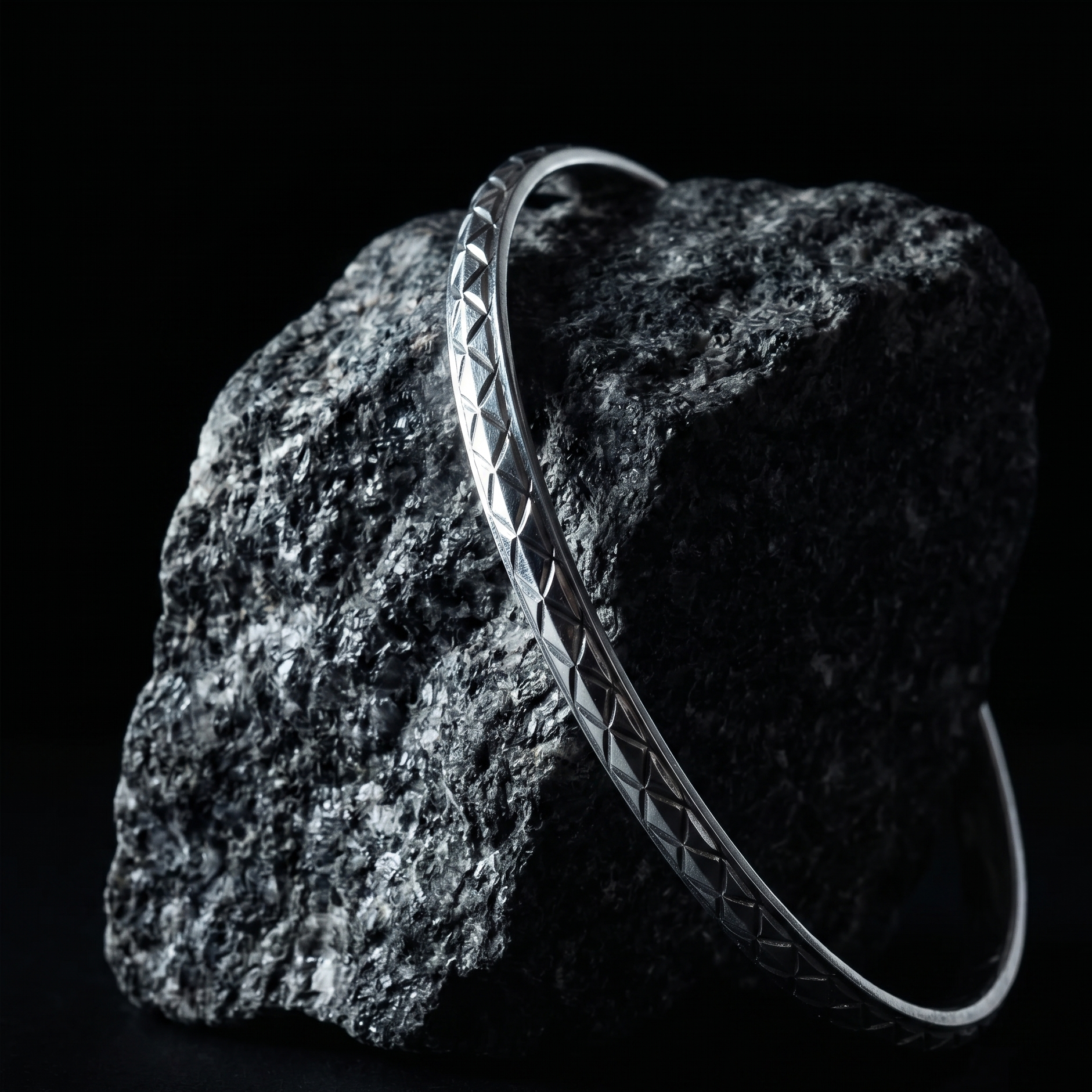 Silver Weave Men's Kada - 925 Sterling Silver - Lustra