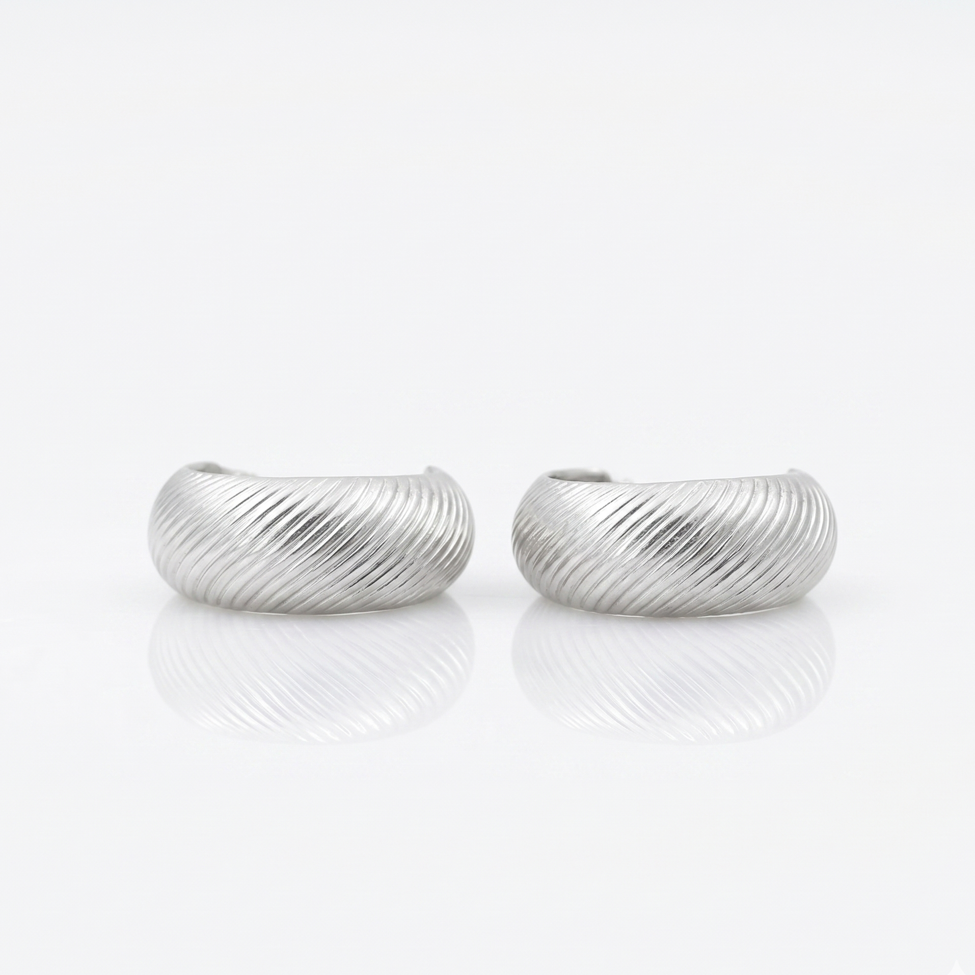 Lustra Ribbed Dome Hoop Earrings
