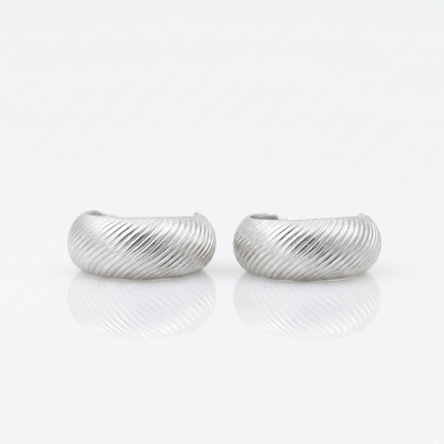Lustra Ribbed Dome Hoop Earrings