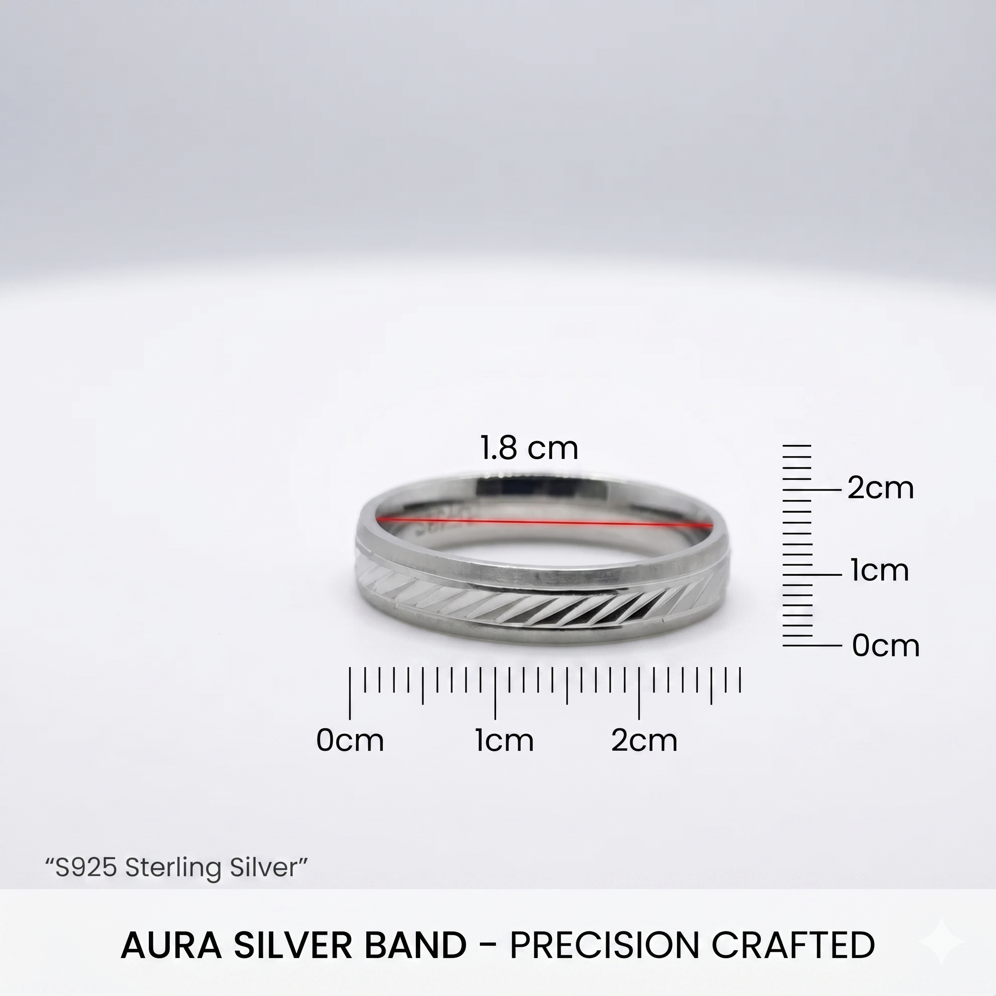 Chevron Striped Band Ring