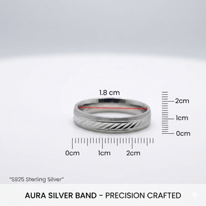 Chevron Striped Band Ring - 925 Sterling Silver - Lustra