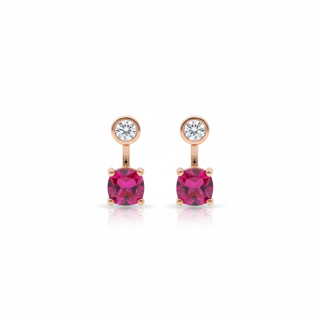 Lustra Ruby Prism Drop Earrings