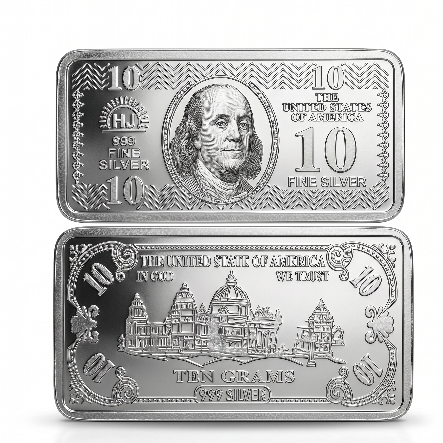 Lustra 10 Gram Fine Silver Bar - 925 Sterling Silver - Lustra