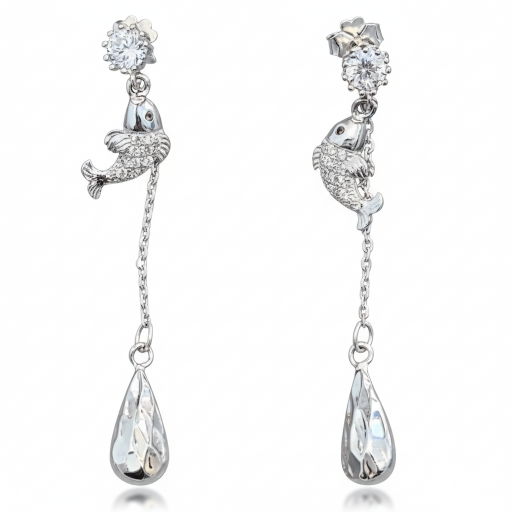 Whimsical Fish Drop Earrings
