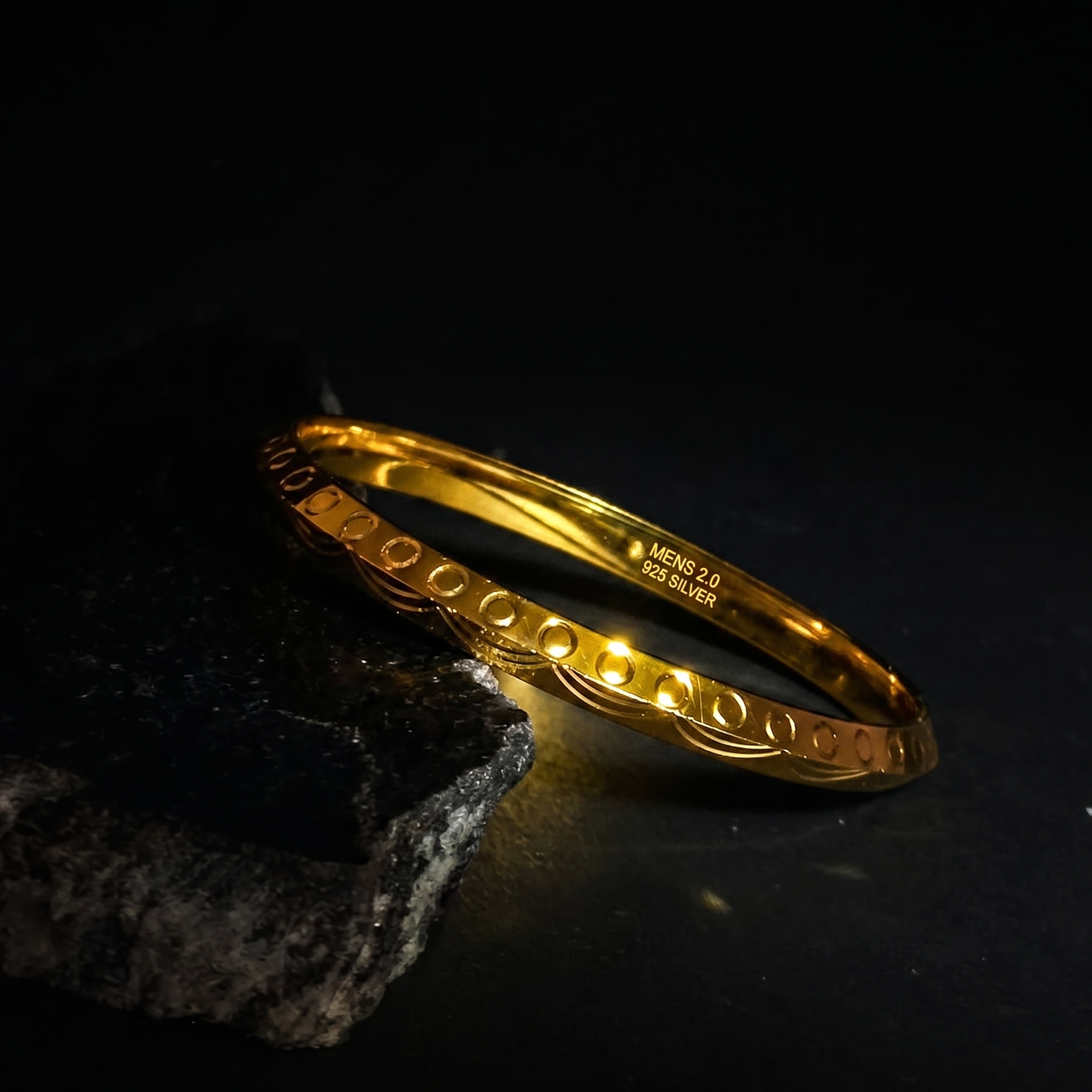 Auric Crest Men's Kada - 925 Sterling Silver - Lustra