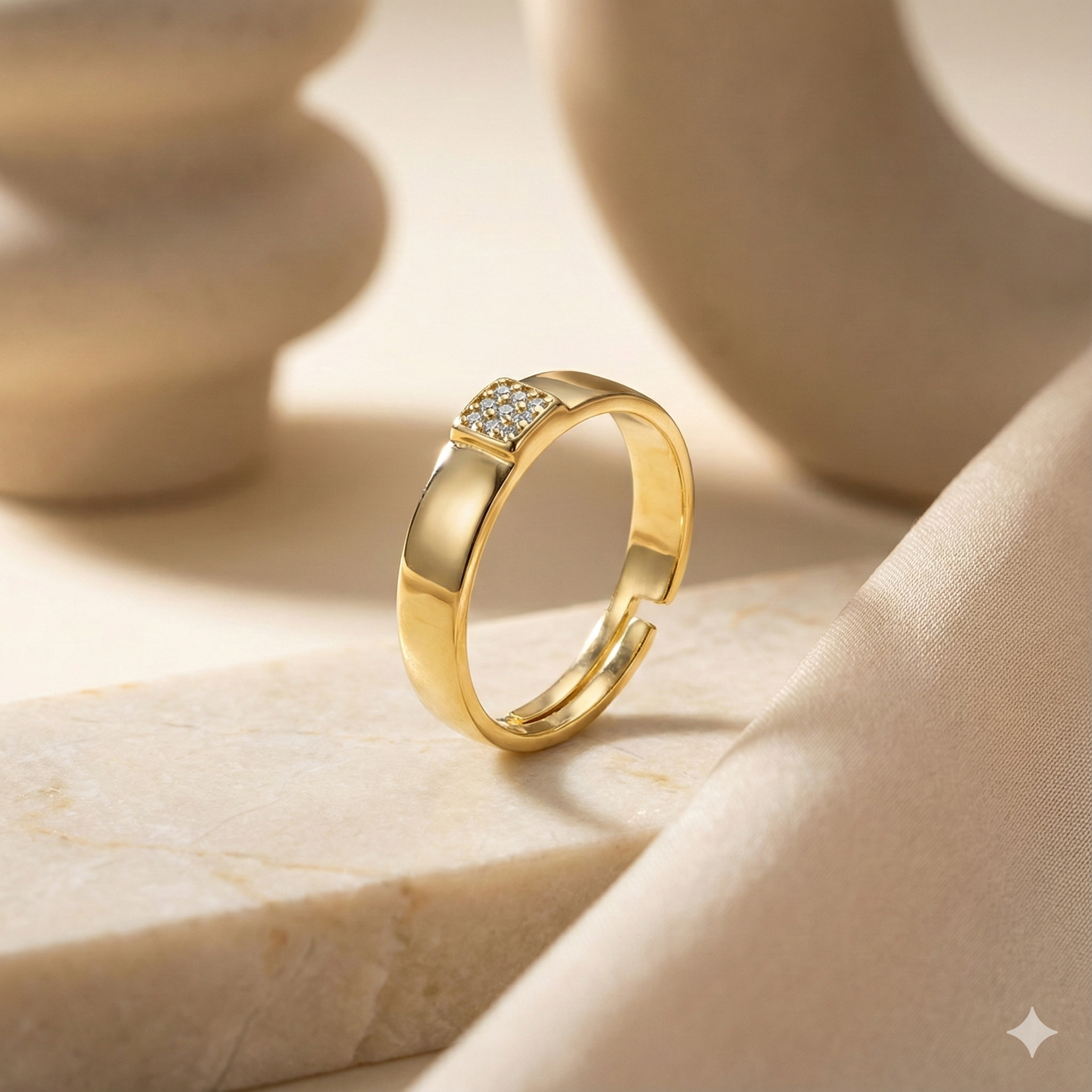 Elegance Gold plated silver Ring