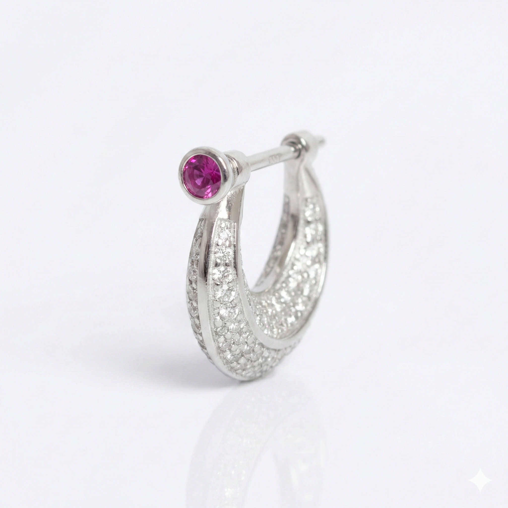 Ruby Glimmer Pavé Hoop Earrings