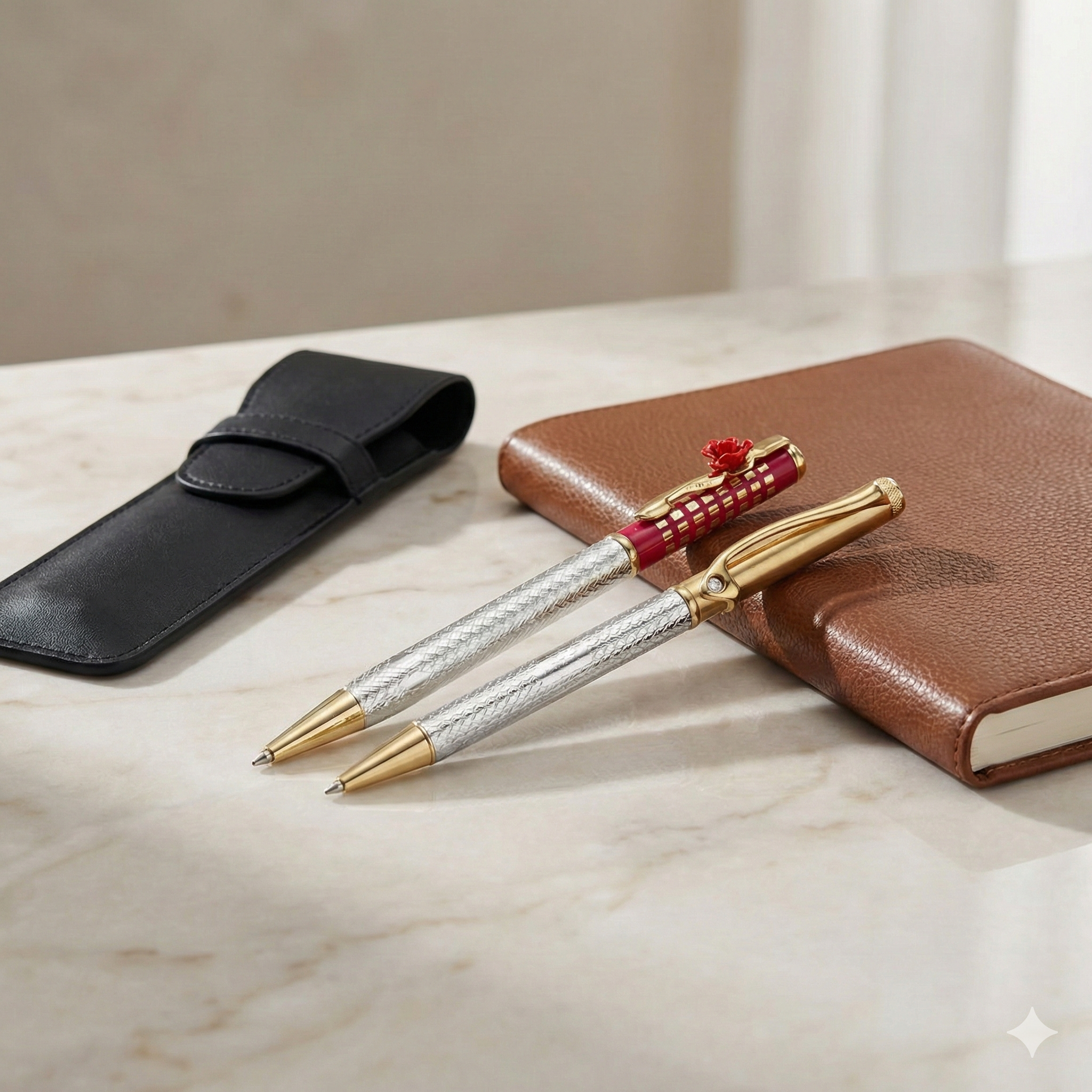 Lustra Rose Gold Signature Pen - 925 Sterling Silver - Lustra