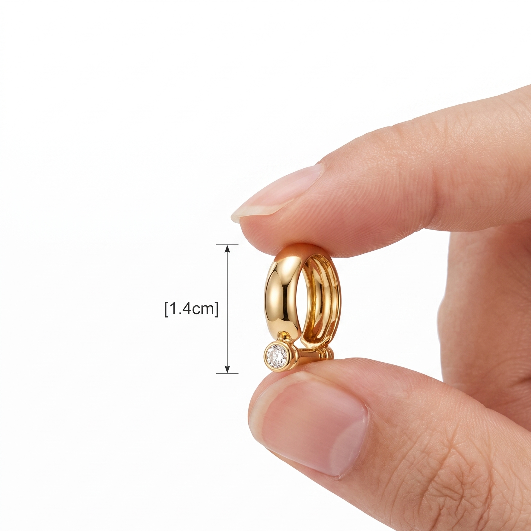 Golden Spark Huggie Silver Hoop Earrings