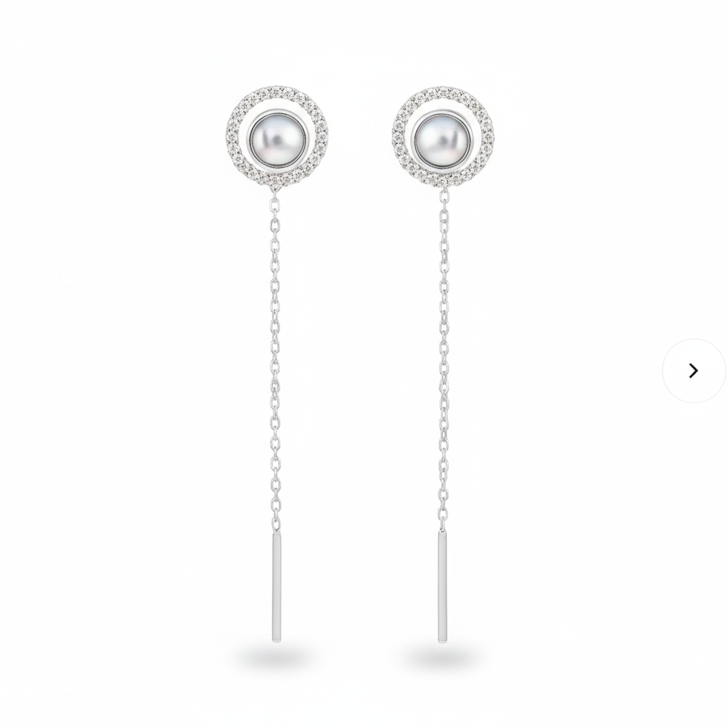 Elegant Dual Stone Drop Earrings