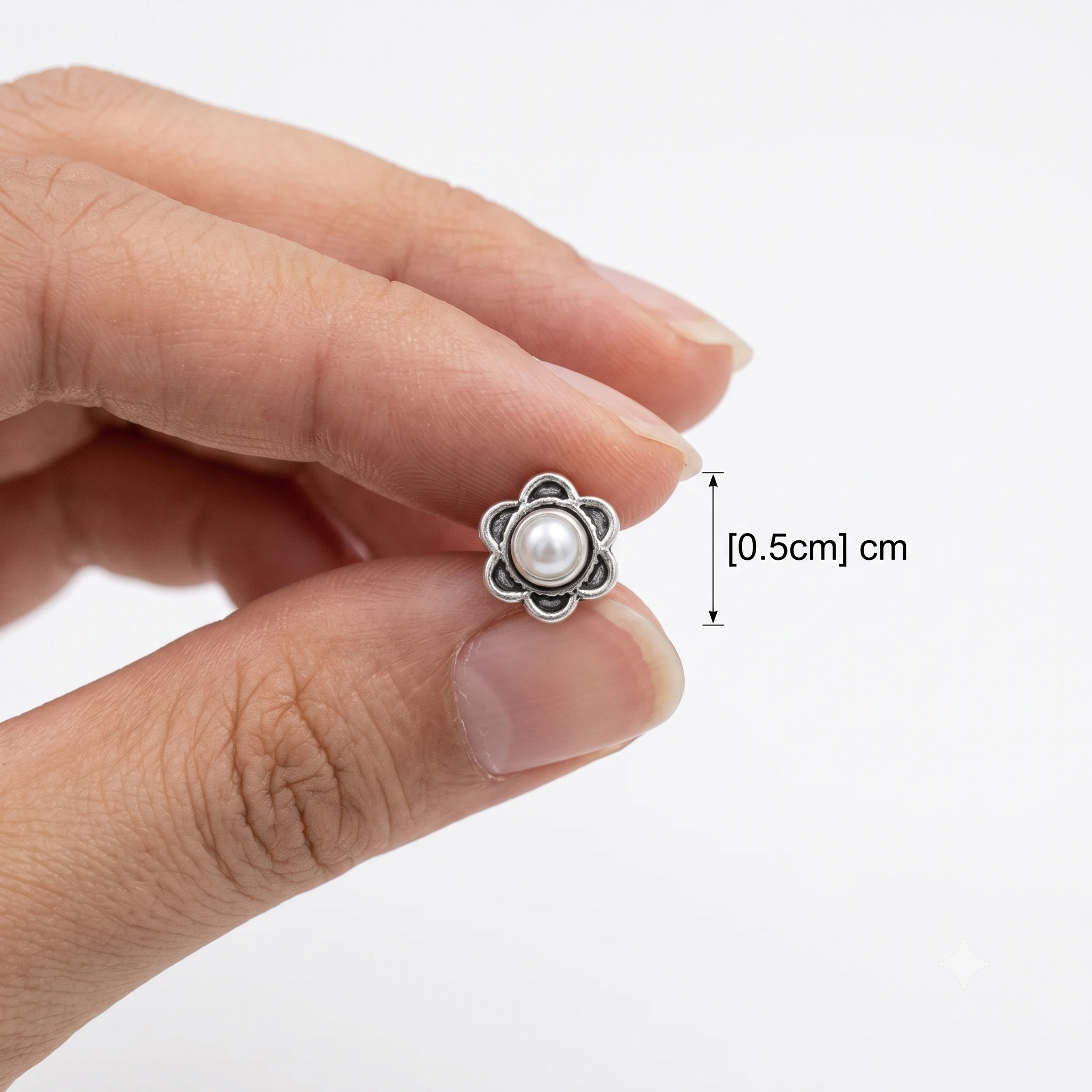 Blossom Spark Silver Flower Stud Earrings - 925 Sterling Silver - Lustra