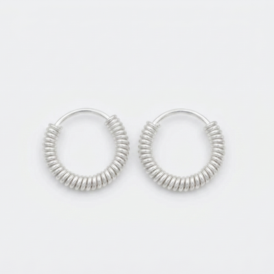 Lustra Textured Coil Hoop Earrings