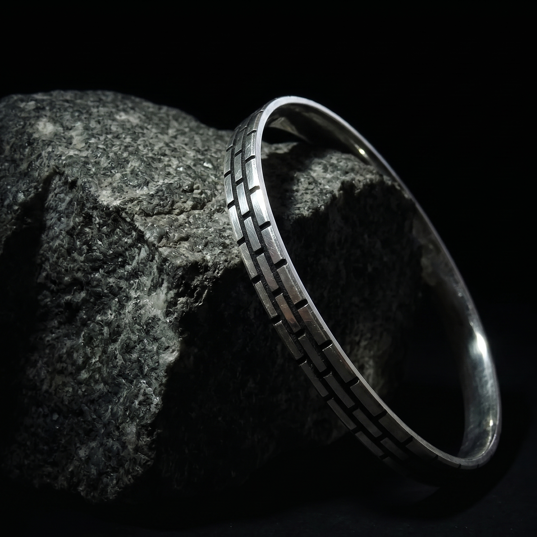 Urban Link Men's Kada - 925 Sterling Silver - Lustra