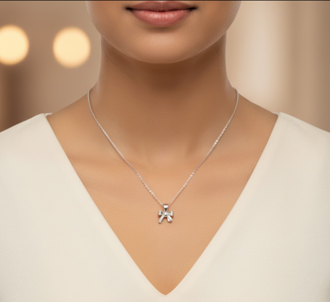Lovely Bow Pendant Necklace