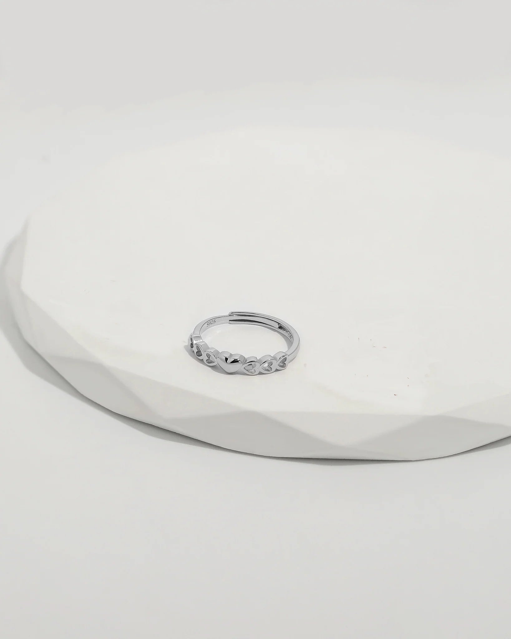 Endless Hearts Sterling Silver Heart Band