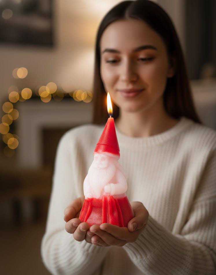 Santa Figurine Decorative Candle (quantity 4pis)