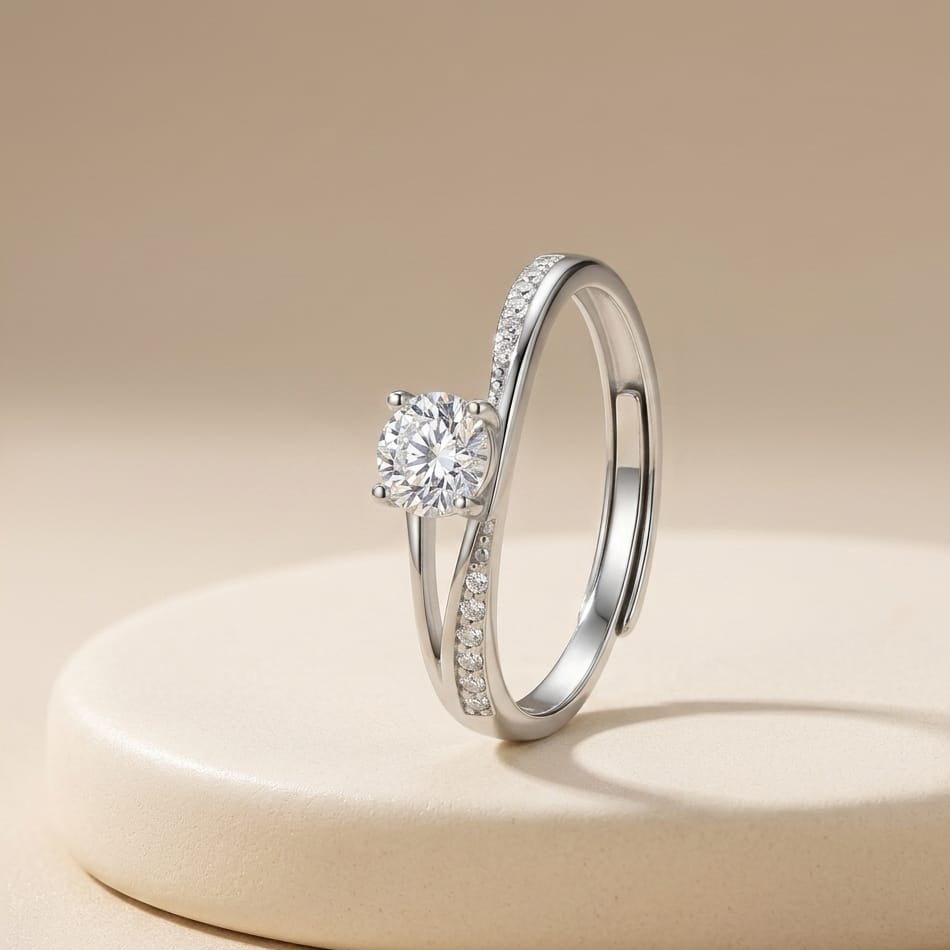 Eternal Spark Sterling Silver Solitaire Ring