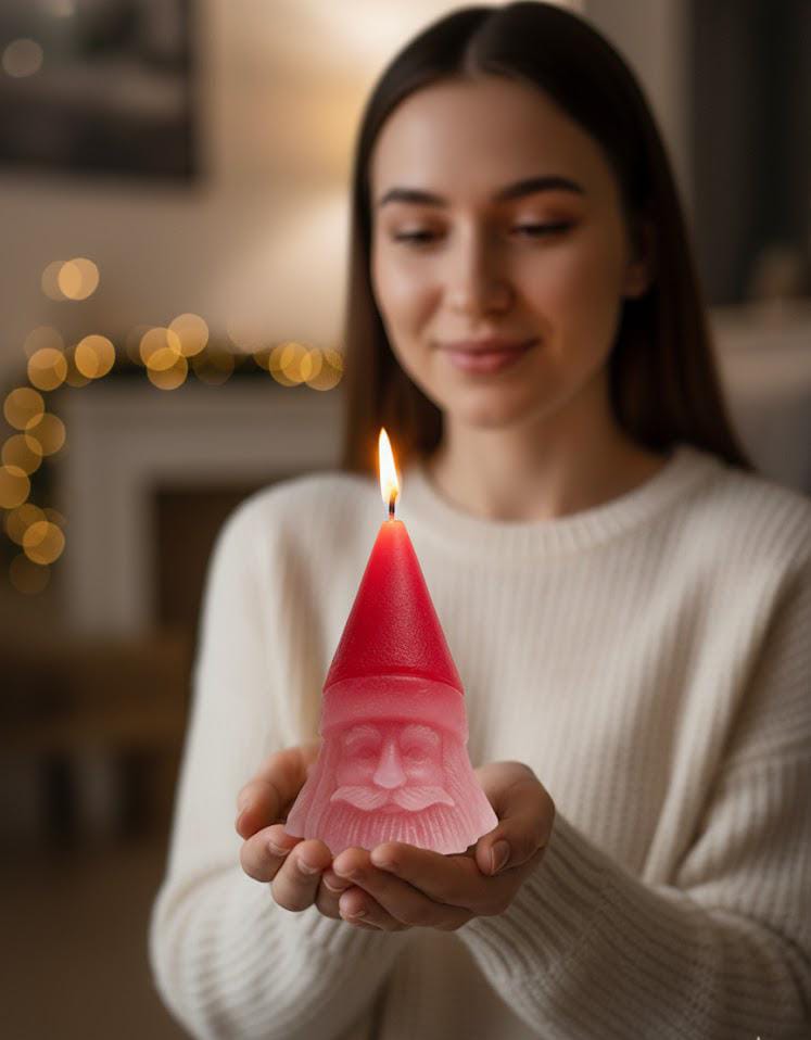 Santa Head Decorative Candle