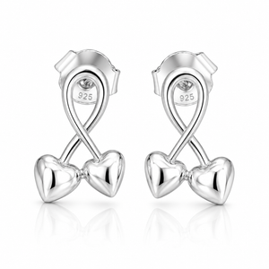 Infinity Bow Stud Earrings - 925 Sterling Silver - Lustra