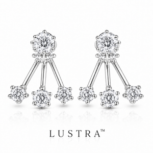 Celestial Spark Fan Stud Earrings - 925 Sterling Silver - Lustra