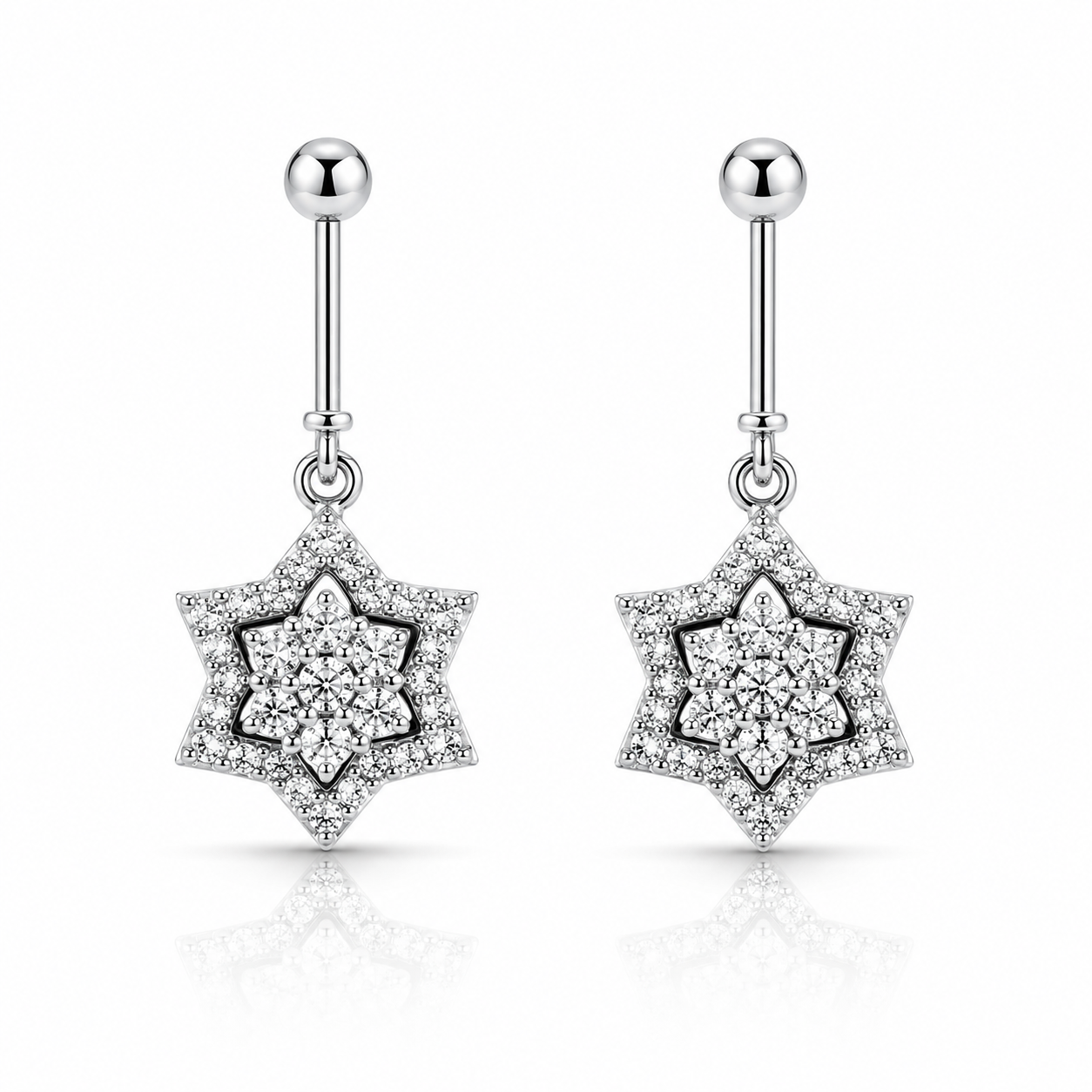 Celestial Blossom Star Drop Earrings