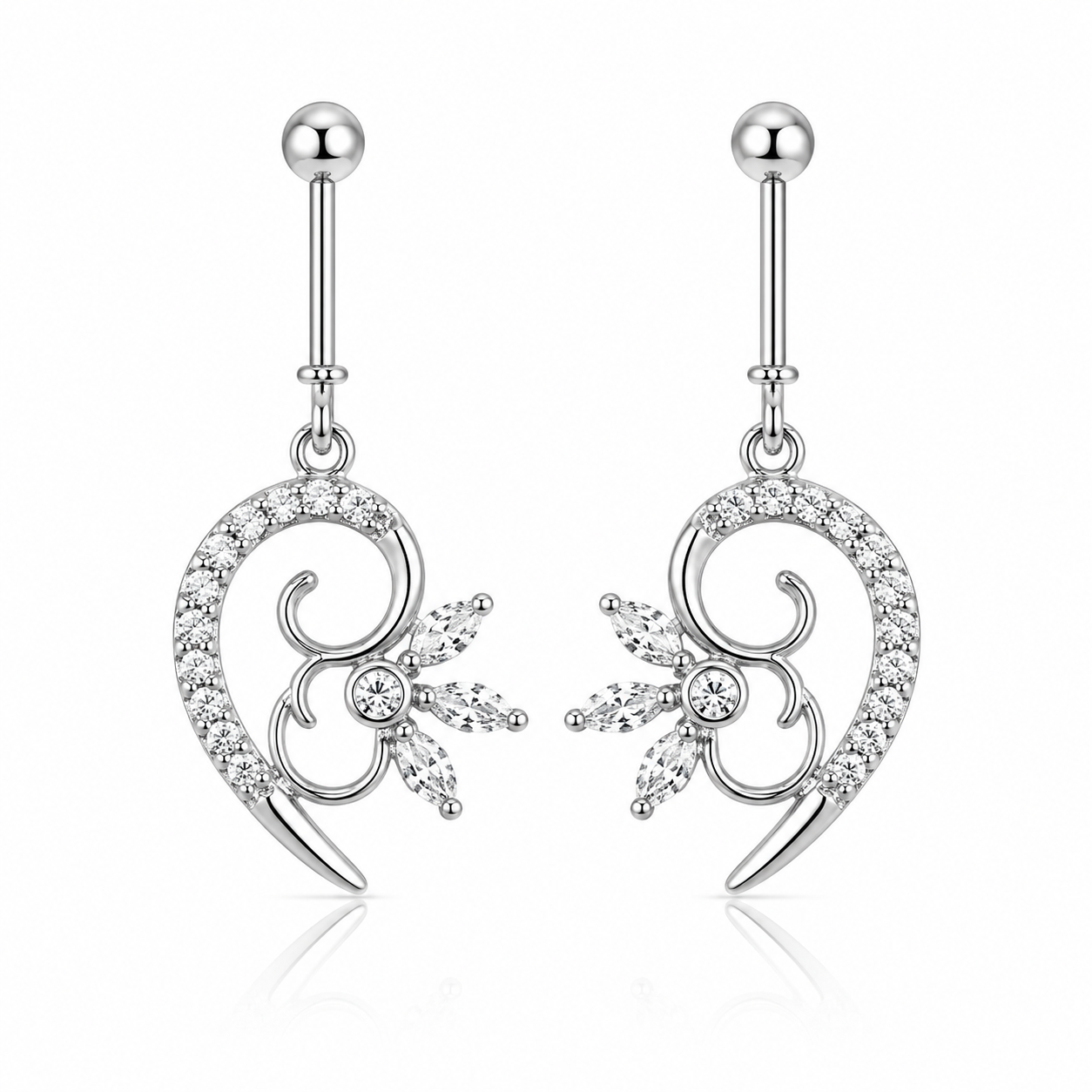 Enchanted Bloom Drop Earrings - 925 Sterling Silver - Lustra