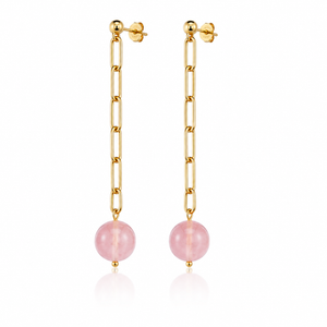 Blush Chain Drop Earrings - 925 Sterling Silver - Lustra