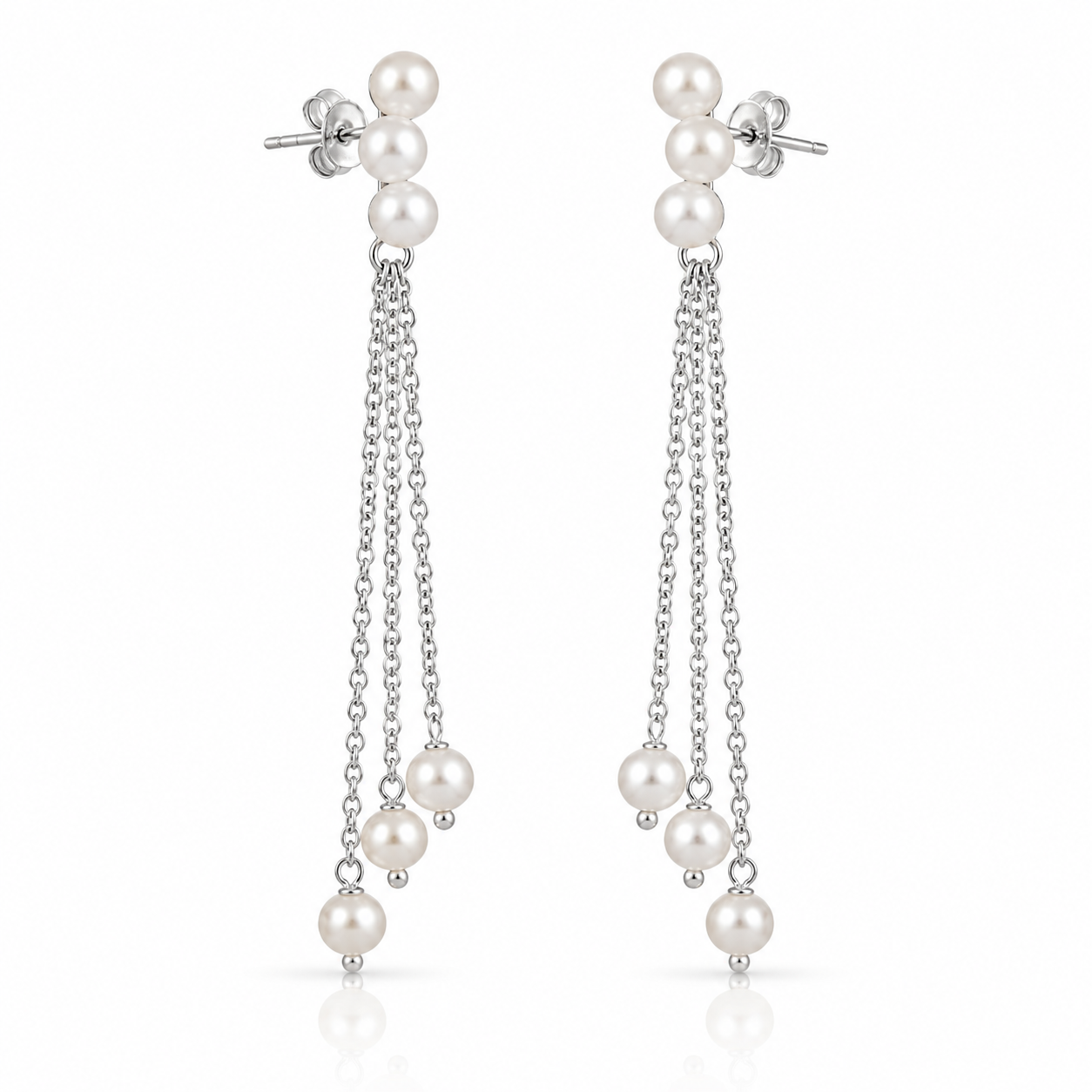 Pearl Cascade Tassel Drop Earrings