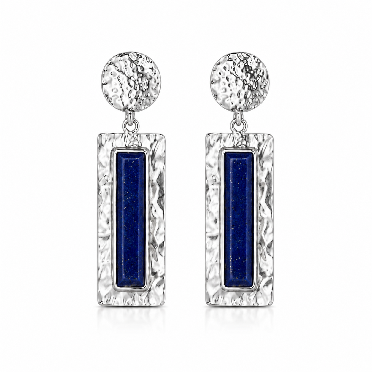 Midnight Lapis Statement Earrings - 925 Sterling Silver - Lustra