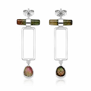 Verdant Prism Drop Earrings - 925 Sterling Silver - Lustra