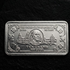 Lustra 10 Gram Fine Silver Bar - 925 Sterling Silver - Lustra
