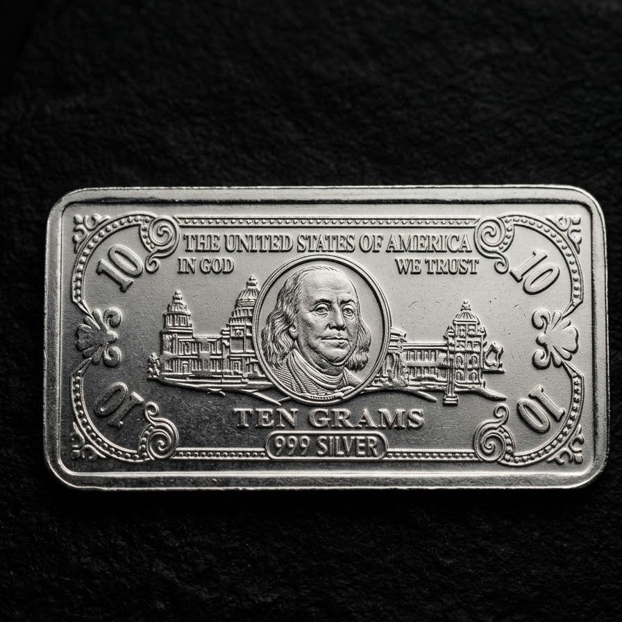 Lustra 10 Gram Fine Silver Bar - 925 Sterling Silver - Lustra