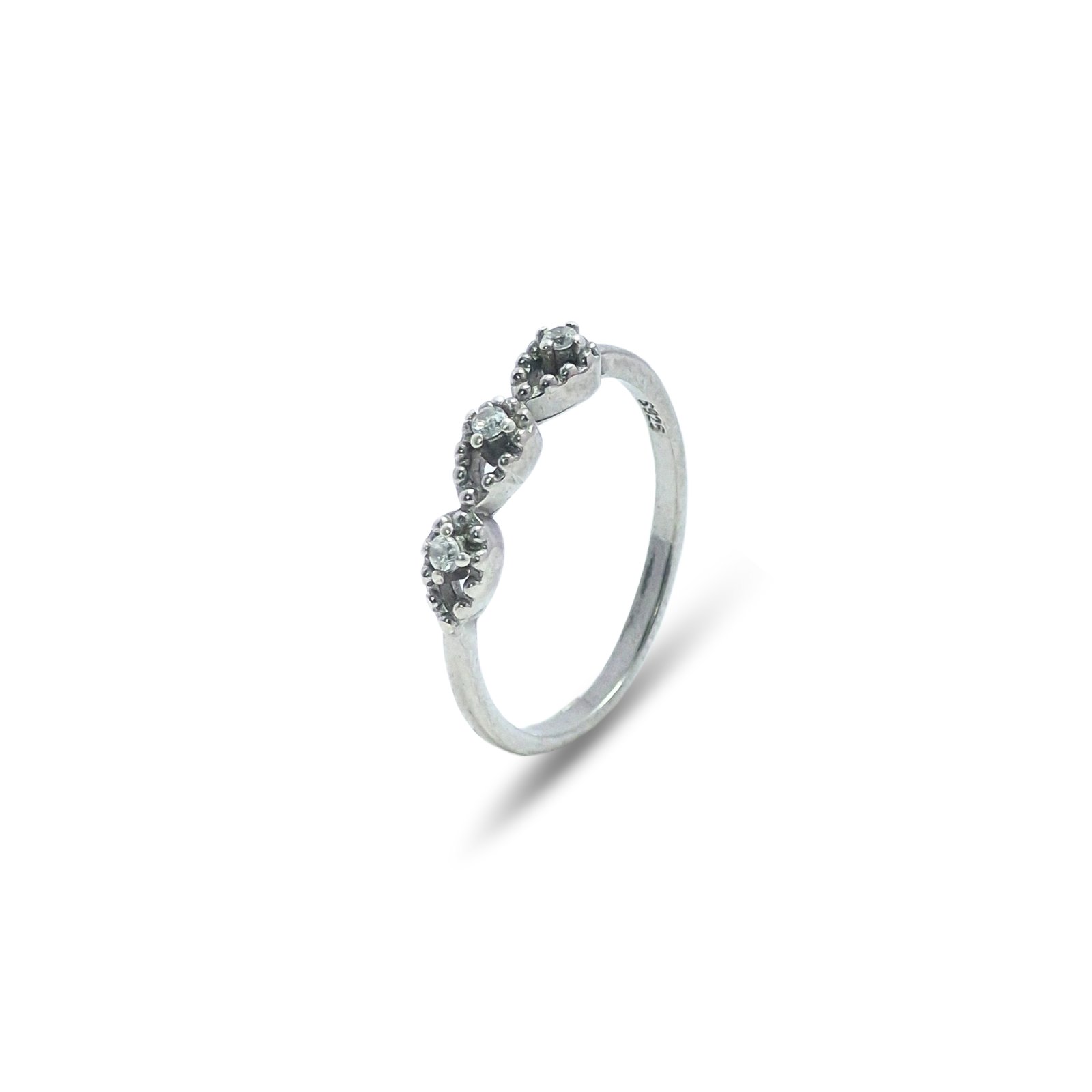 Triple Teardrop Silver Ring