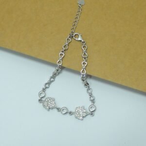 Leaf Charm Silver Bracelet