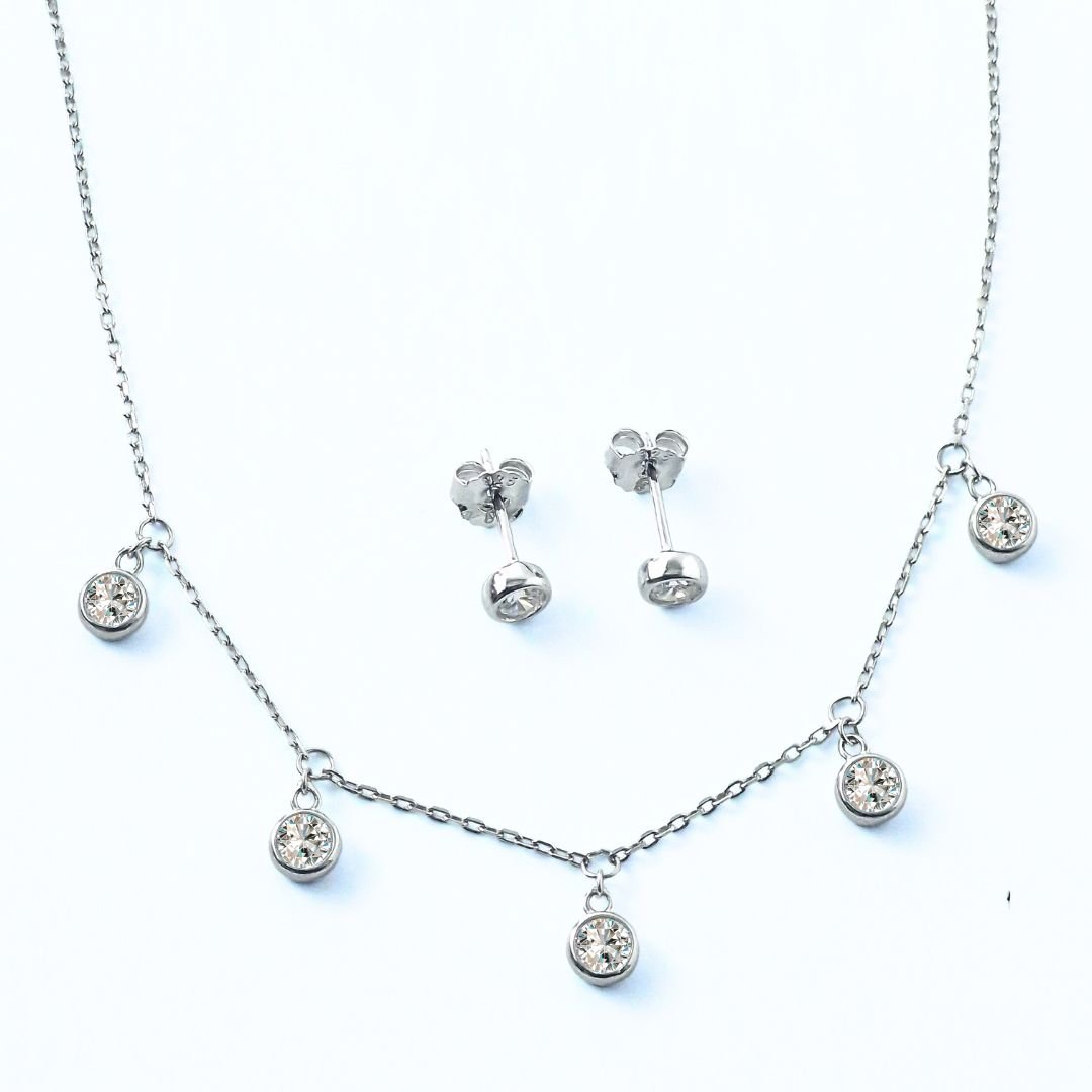 Sparkling Drops Necklace and Earrings Set