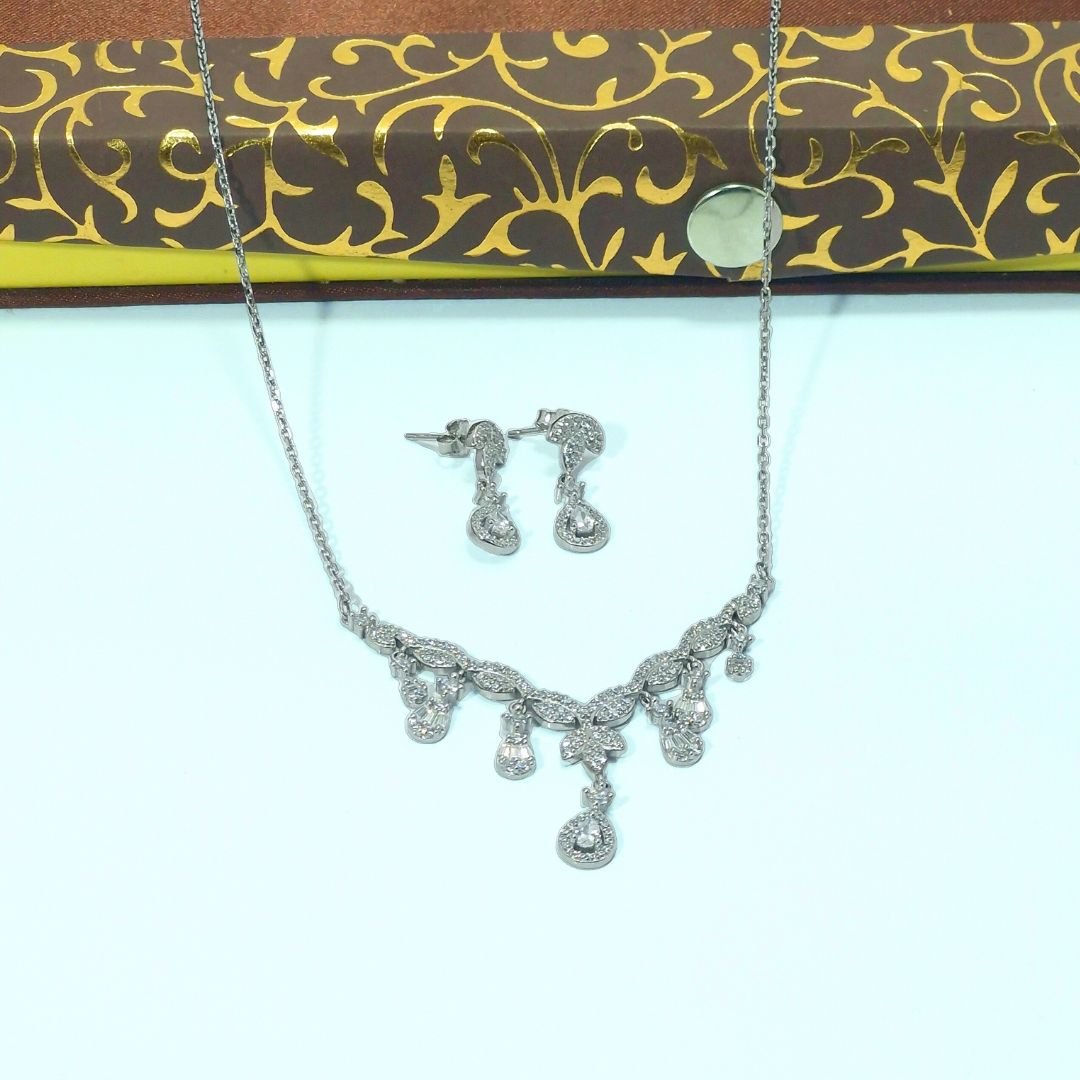 Sparkling Drops Necklace and Earrings Set