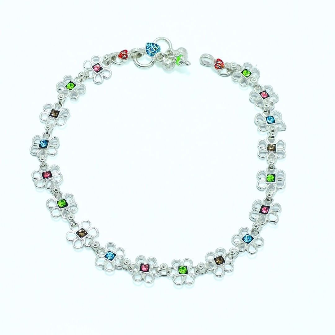 Prism Bloom Sterling Anklet