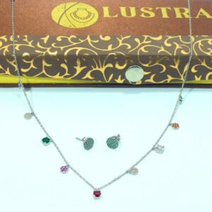 Colorful Sparkle Necklace and Earrings Set