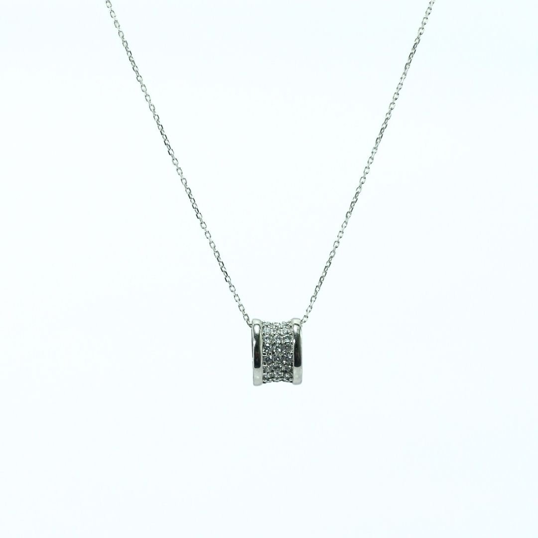 Lustrous Pavé Cylinder Necklace