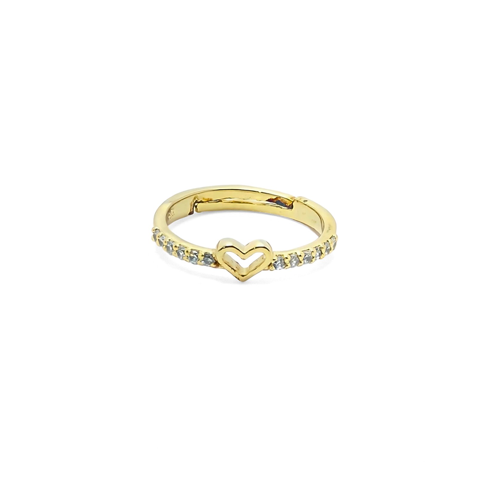 Heart Charm Crystal Ring