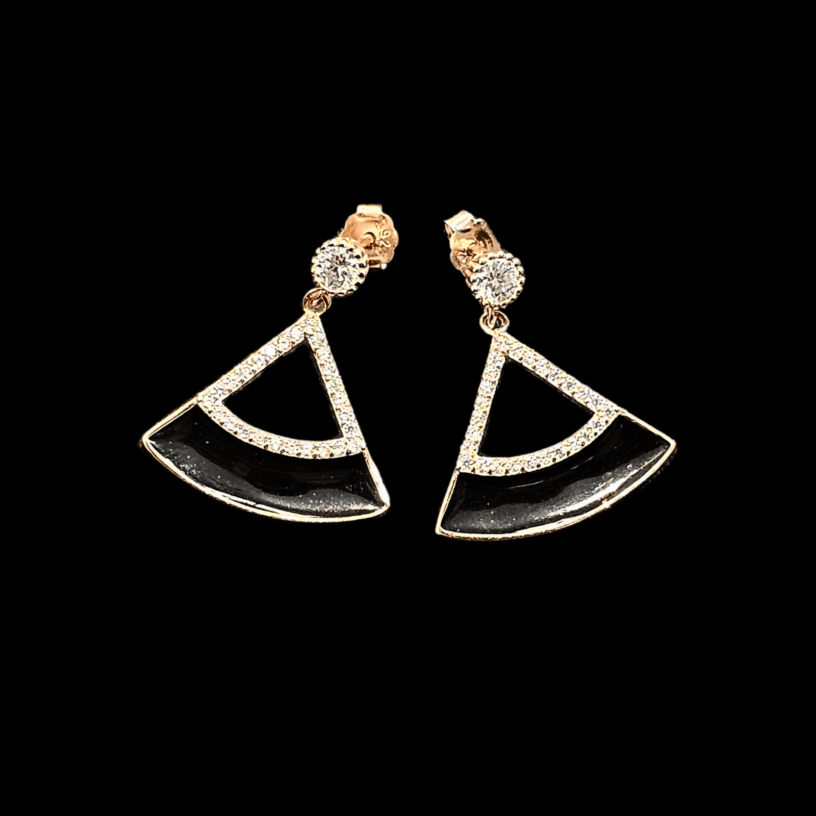 Chic Black and Gold Earrings