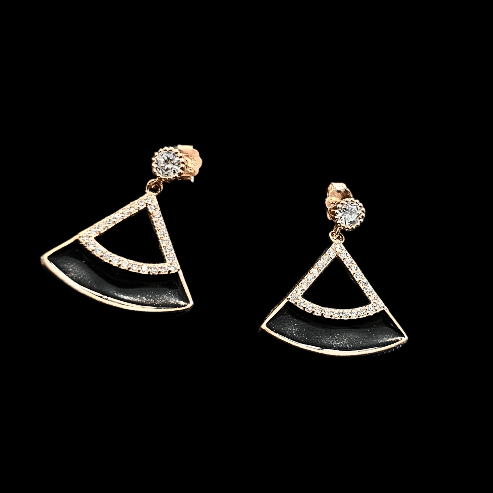Chic Black and Gold Earrings
