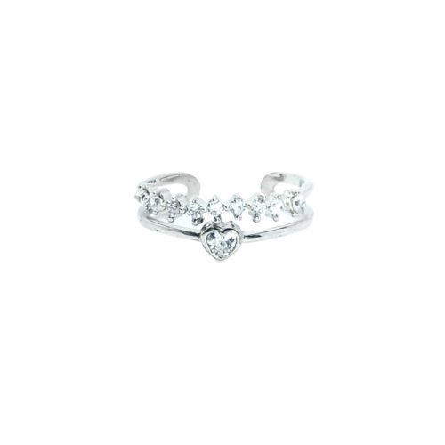 Chic Silver Dazzle Ring featuring a row of sparkling stones set in 925 Fine Sterling Silver.