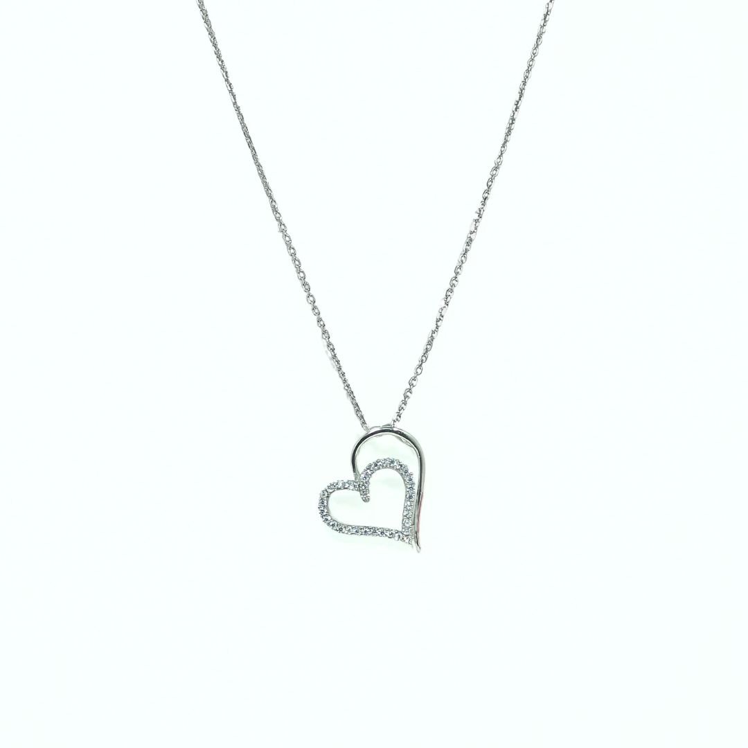 Shimmering Duo Heart Necklace