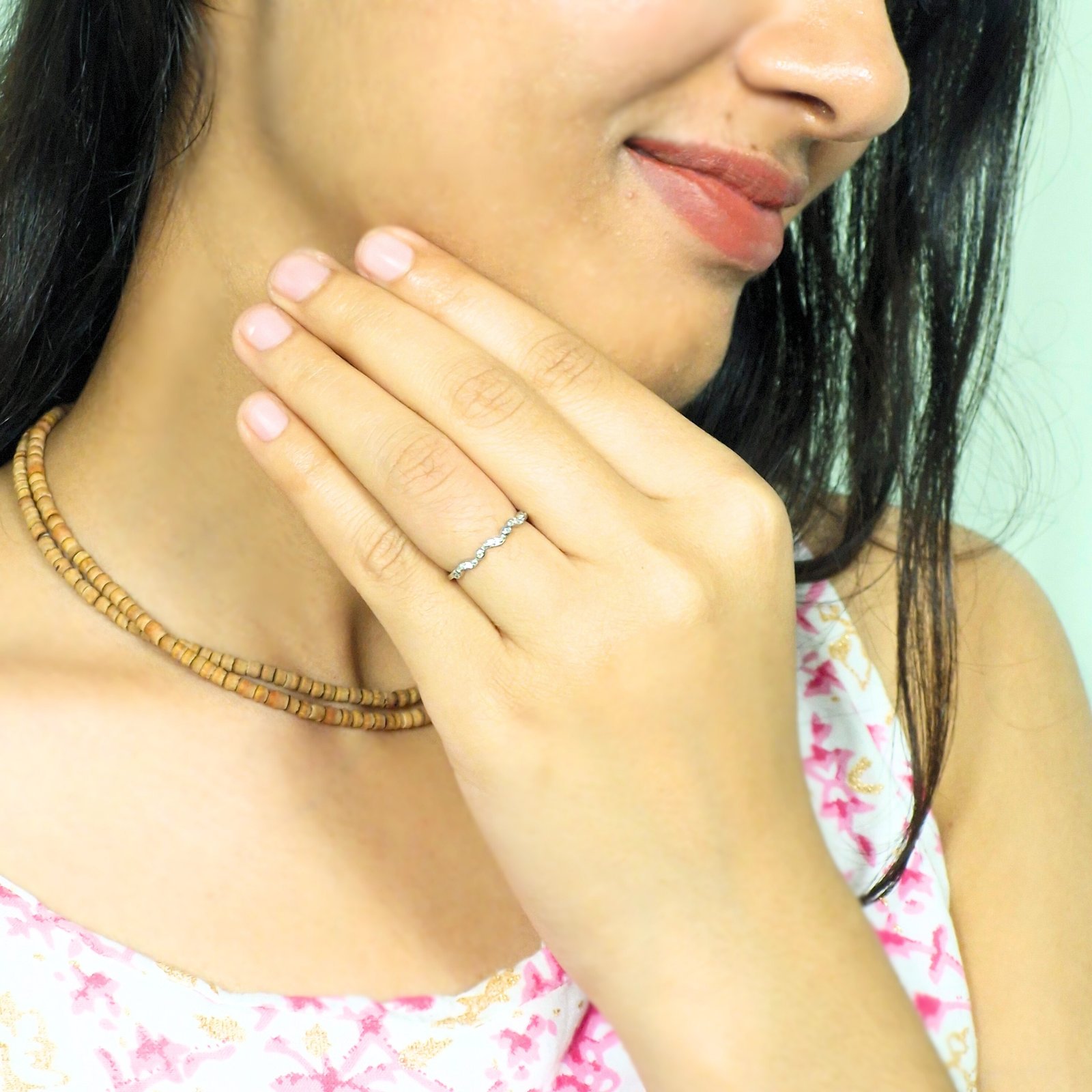Elegant Twist Silver Ring in 925 Fine Sterling Silver
