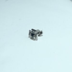 Cross Black Stone Stud